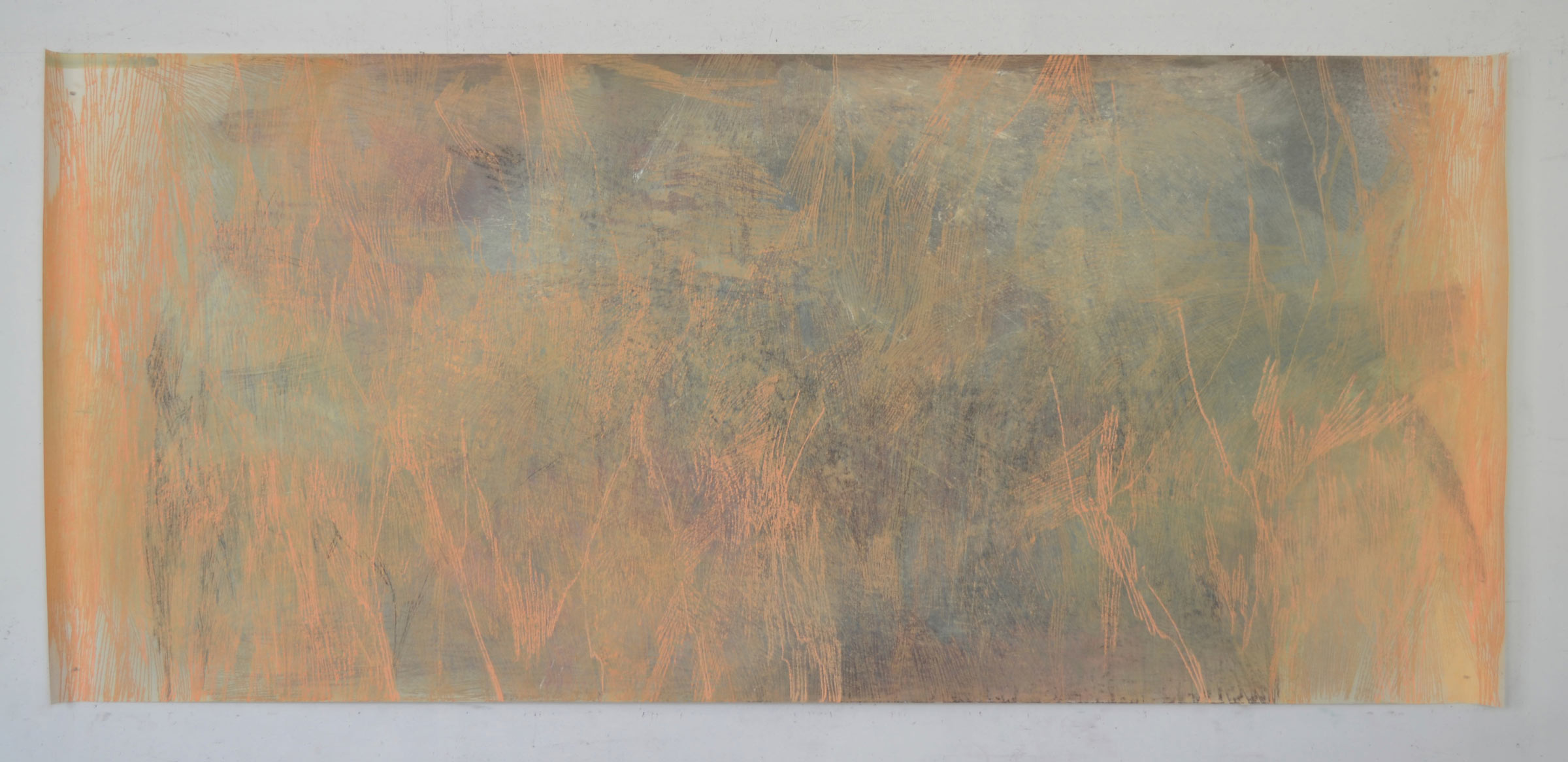 Berge oder Feuer, 148 x ca 340cm, Pastellkreide auf Papier